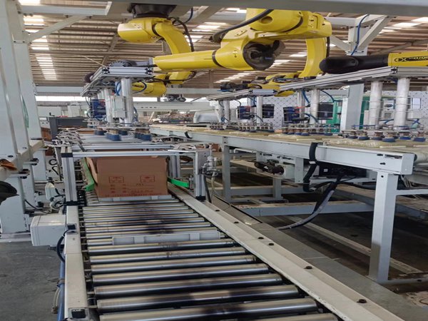 碼垛搬運機器人生產(chǎn)線的技術(shù)特點 青島賽邦生產(chǎn)的碼垛搬運機器人